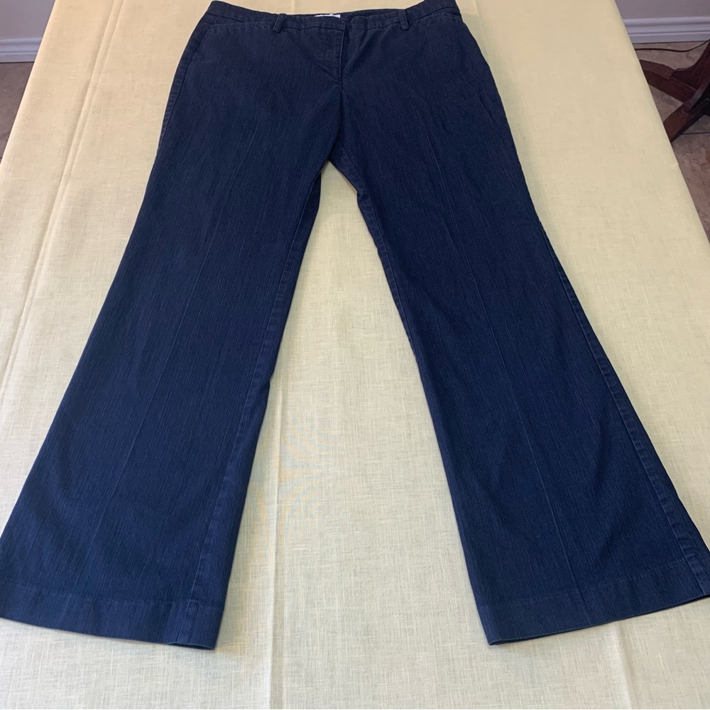 New York Company stretch tall  jeans dark blue. Wide leg